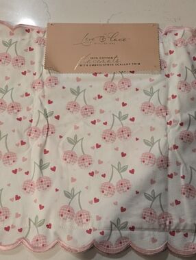 Indigo Love & Lace Pink Cherry Cotton Placemat